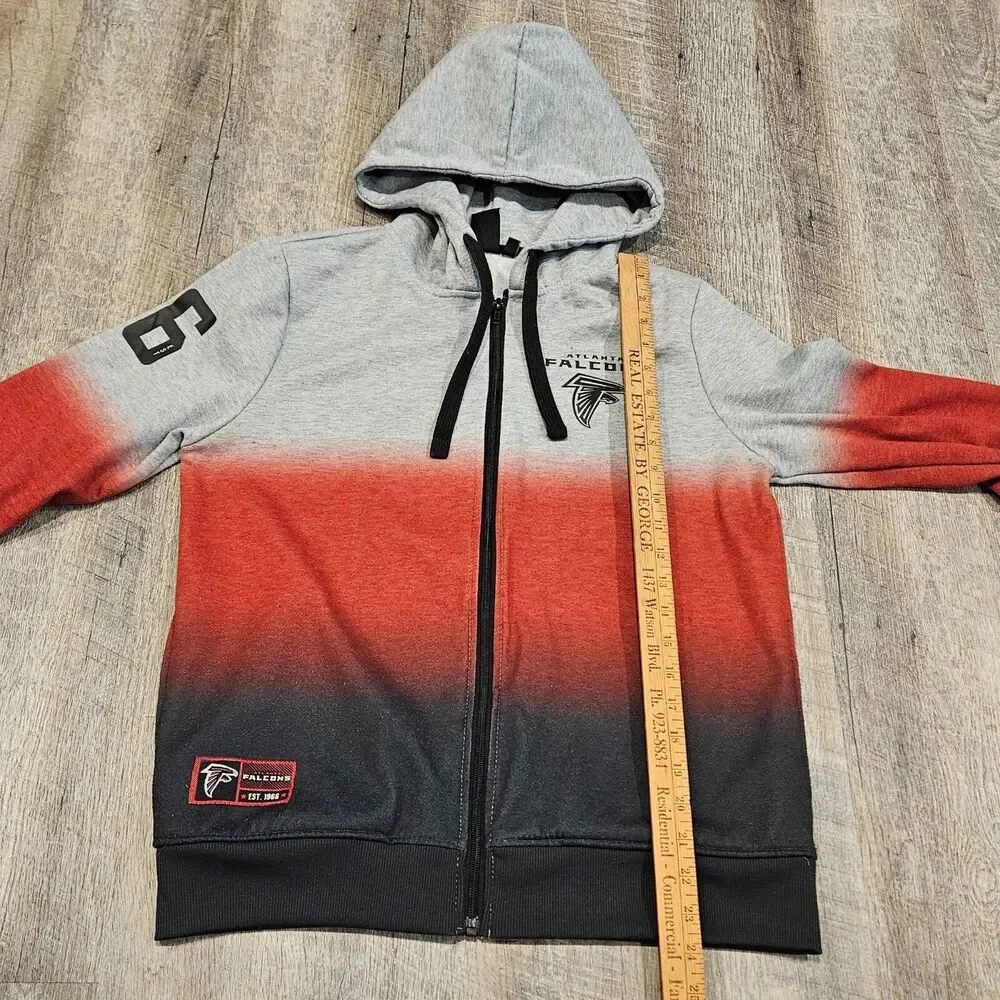 Atlanta Falcons NFL Team Apparel  Youth Kids Size Large Full Front Zip Pockets